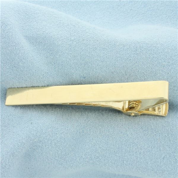 Engravable Tie Bar Clip in 14k Yellow Gold