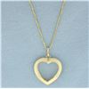 Image 1 : Modern Heart Necklace in 14k Yellow Gold