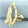 Image 2 : Custom Designed Cougar or Jaguar Ring in 14k Yellow Gold