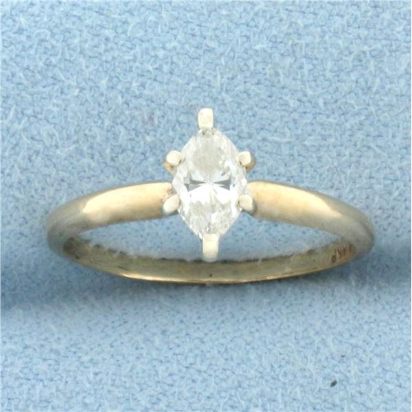 Marquise Diamond Solitaire Engagement Ring in 14k Yellow Gold