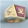 Image 2 : Mens Masonic Shriners Ring in 10k Yellow Gold