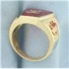 Image 4 : Mens Masonic Shriners Ring in 10k Yellow Gold