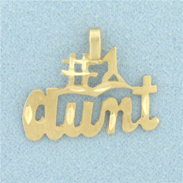 Diamond Cut #1 Aunt Pendant in 14k Yellow Gold