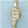 Image 1 : Antique Helbros Diamond Ladies Watch in 14k Yellow Gold Case