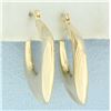 Image 2 : Deco Style Squared Hollywood Regency Hoop Earrings in 14k Yellow Gold