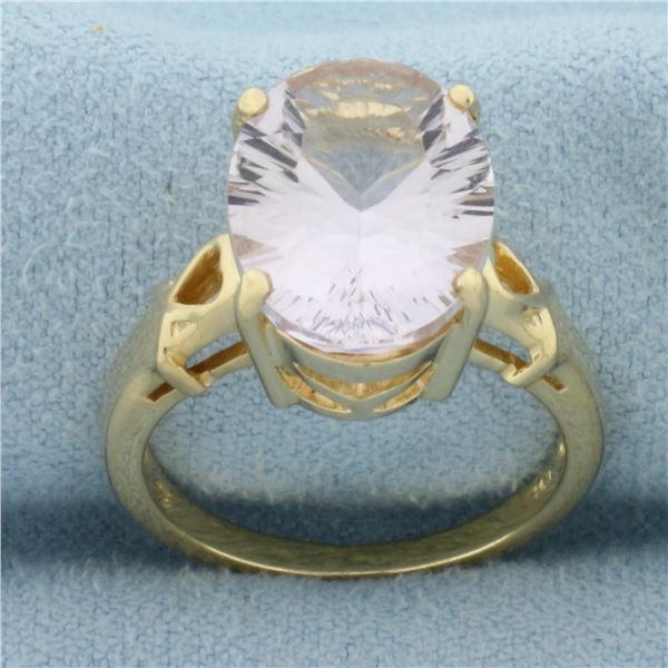 Rose De France Amethyst Fancy Cut Solitaire Ring in 14k Yellow Gold