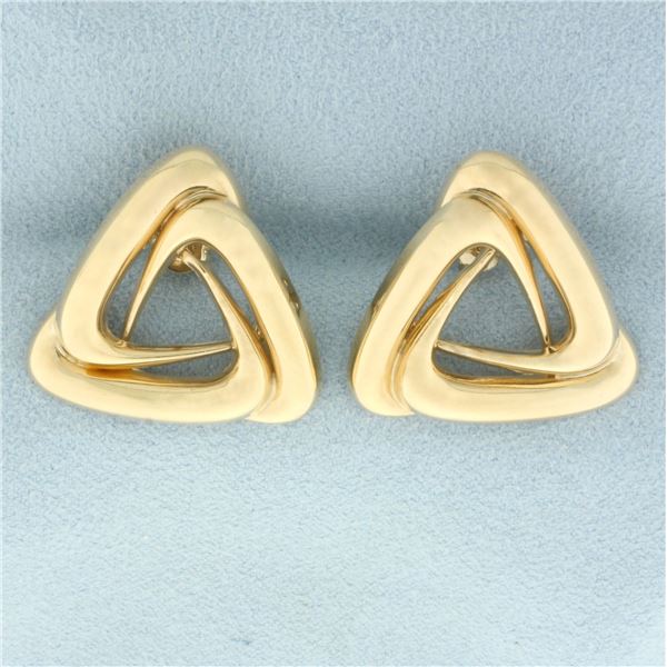 Triangle Knot Earrings in 10k Yellow Gold