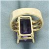 Image 4 : Purple Sapphire Solitaire Statement Ring in 14k Yellow Gold