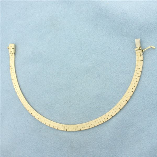 Italian Brick Link Bracelet in 14k Yellow Gold