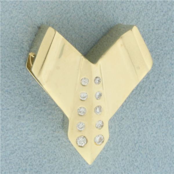 Modern Design Diamond Slide Pendant in 14k Yellow Gold