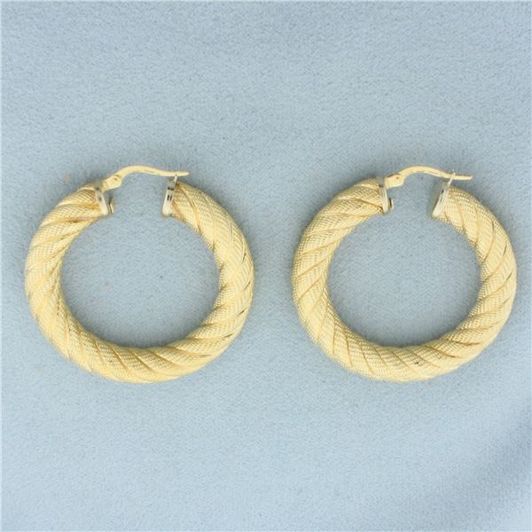 Italian Rope Hoop Earrings in 18k Yellow Gold