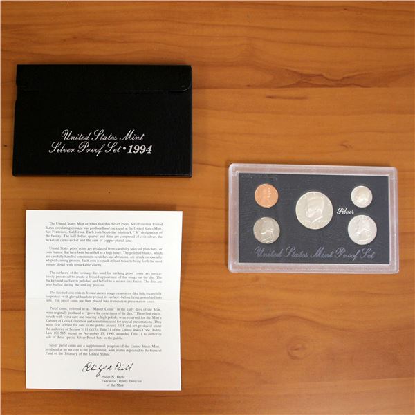 US Mint Silver Proof Coin Set OGP COA