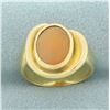 Image 1 : Vintage Fire Opal Solitaire Ring in 14k Yellow Gold