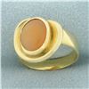 Image 2 : Vintage Fire Opal Solitaire Ring in 14k Yellow Gold