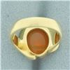 Image 4 : Vintage Fire Opal Solitaire Ring in 14k Yellow Gold