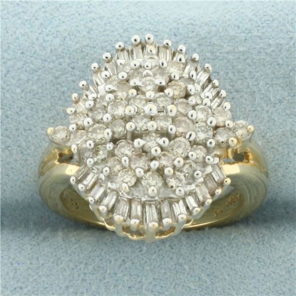 Diamond Statement Cocktail Ring in 14k Yellow Gold