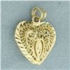 Image 3 : Lace Heart 3D Pendant in 14k Yellow Gold