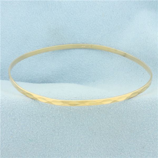 Beveled Design Bangle Bracelet in 18k Yellow Gold