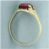 Image 3 : Mens Hexagon Lab Ruby Ring in 14k Yellow Gold