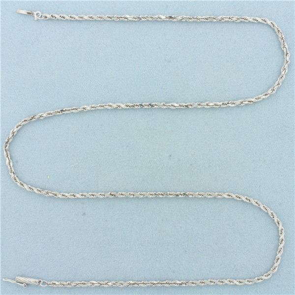 18 Inch Rope Link Chain Necklace in 14k White Gold
