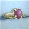 Image 2 : Star Ruby Solitaire Ring in 14k Yellow Gold