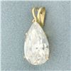 Image 1 : Large Pear Cut CZ Pendant in 14k Yellow Gold