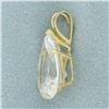 Image 2 : Large Pear Cut CZ Pendant in 14k Yellow Gold