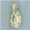 Image 3 : Large Pear Cut CZ Pendant in 14k Yellow Gold