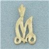 Image 1 : Diamond Cut M Initial Pendant in 14k Yellow Gold