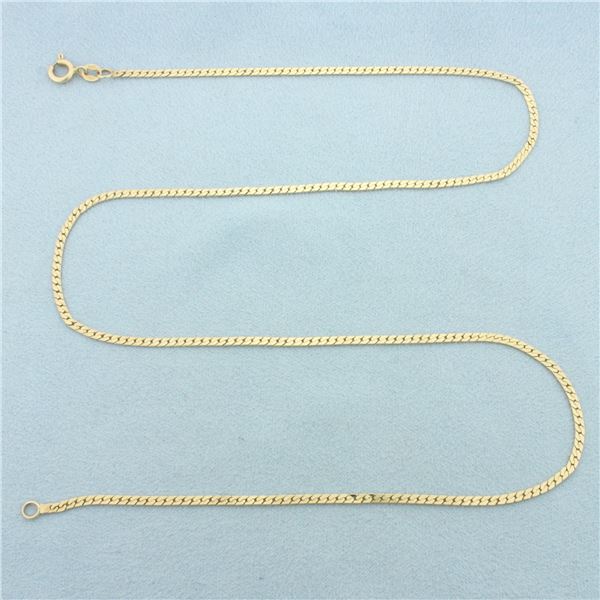 Italian 19 Inch Herringbone Link Chain Necklace in 14k Yellow Gold