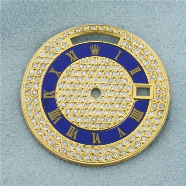 Aftermarket Rolex Diamond and Blue Enamel 36mm Day Date Dial