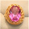 Image 2 : Color Changing Lab Alexandrite Ring in 14k Yellow Gold