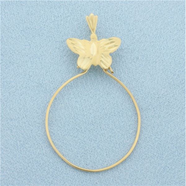 Butterfly Charm Holder Pendant in 14k Yellow Gold