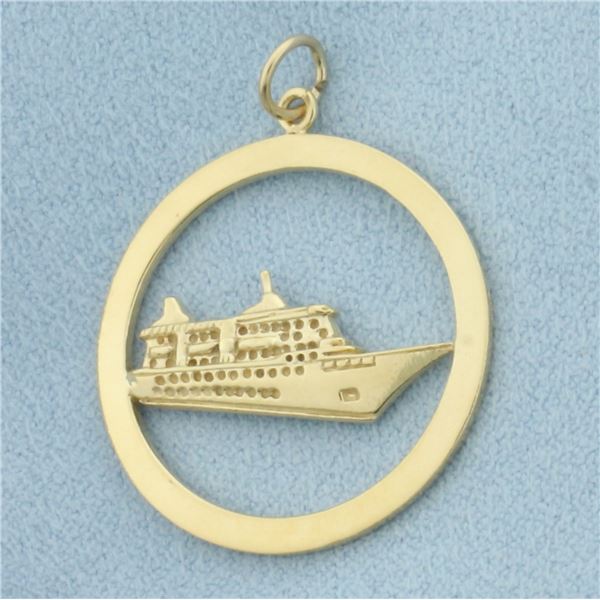 MS Seaward Cruise Ship Charm or Pendant in 14k Yellow Gold