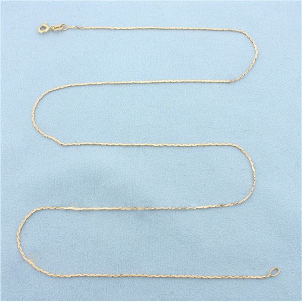 21 Inch Italian Cobra Link Chain Necklace in 14k Yellow Gold