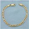 Image 1 : Italian Figaro Link Bracelet in 14k Yellow Gold