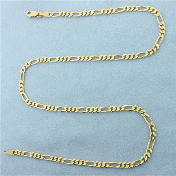 18 Inch Figaro Chain Link Necklace in 14k Yellow Gold
