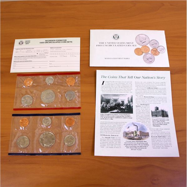 1989 US Mint Uncirculated Coin Set OGP and COA