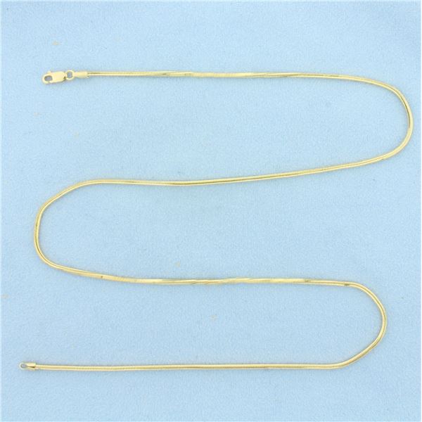 20 Inch Italian Snake Link Chain Necklace in 14k Yellow Gold