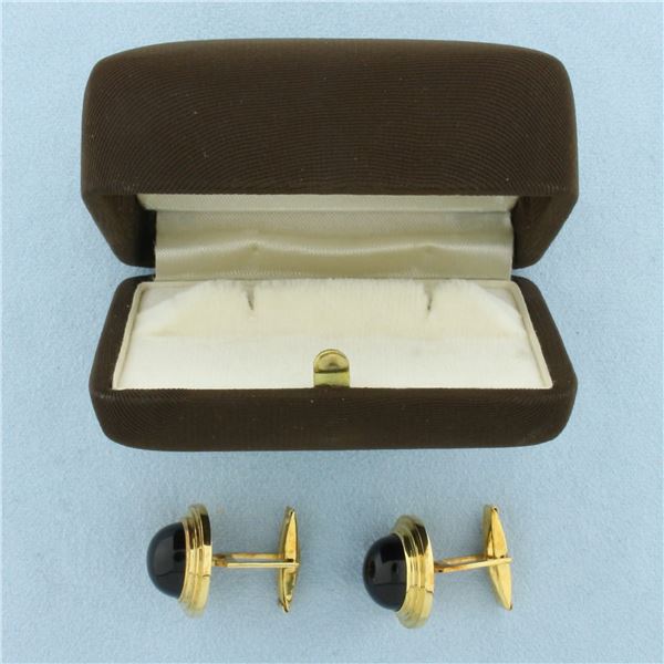 Vintage Amsterdam Saller Amethyst Cufflinks in 18k Yellow Gold