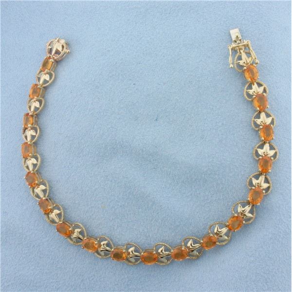 Citrine Tennis Bracelet in 10K Yellow Gold