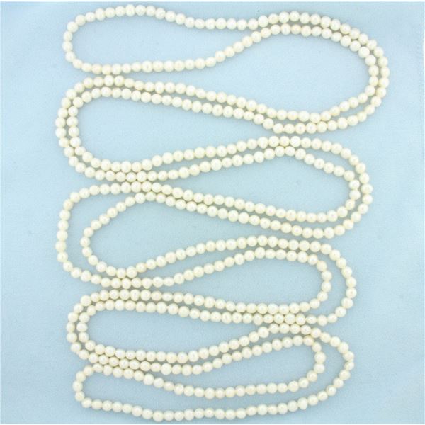 100 Inch Long Cultured Pearl Strand Necklace