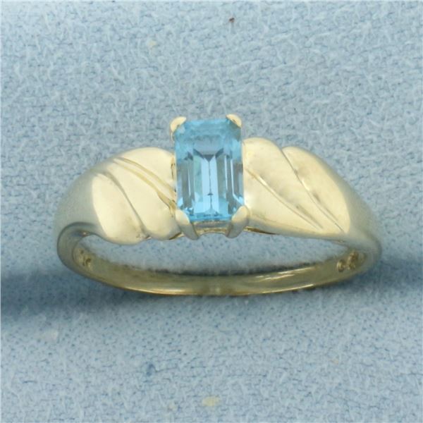 Swiss Blue Topaz Ring in 10k Yellow Gold