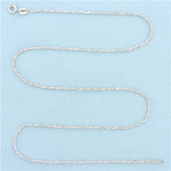 18 Inch Sparkle Link Chain Necklace in 14k White Gold