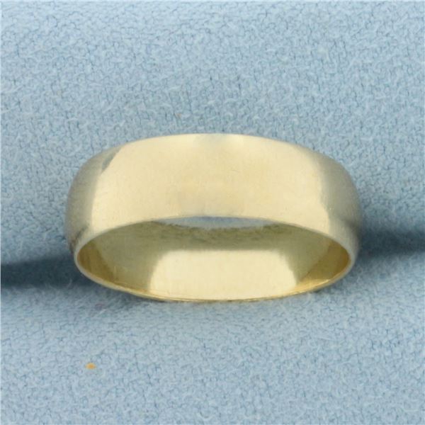 Half Dome High Polish Wedding Band Ring in 10k Yellow Gold