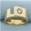 Image 1 : Unique Abstract Design Diamond Ring in 14k Yellow Gold