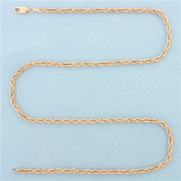 18 Inch Rope Link Chain Necklace in 14k Rose Gold
