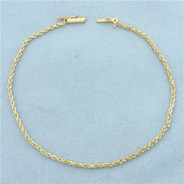 Rope Link Bracelet in 14k Yellow Gold