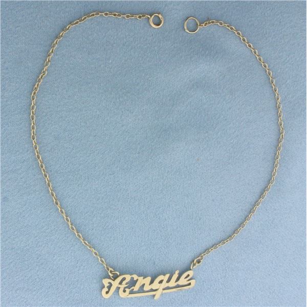 Angie Name Anklet in 14k Yellow Gold