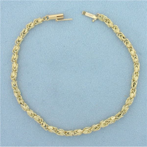 Diamond Cut Turkish Rope Link Bracelet in 14K Yellow Gold